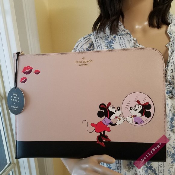 kate spade Bags Kate Spade Lzip Minnie Mouse Laptop Case Beige